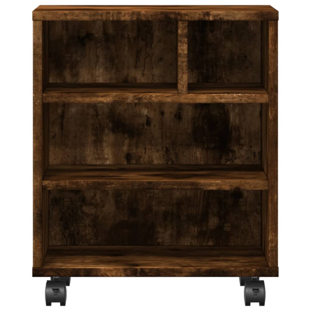 Printerkastje met wielen 41x32x48 cm gerookt eikenkleurig is nu te koop bij PeponiXL, paradijselijk wonen!