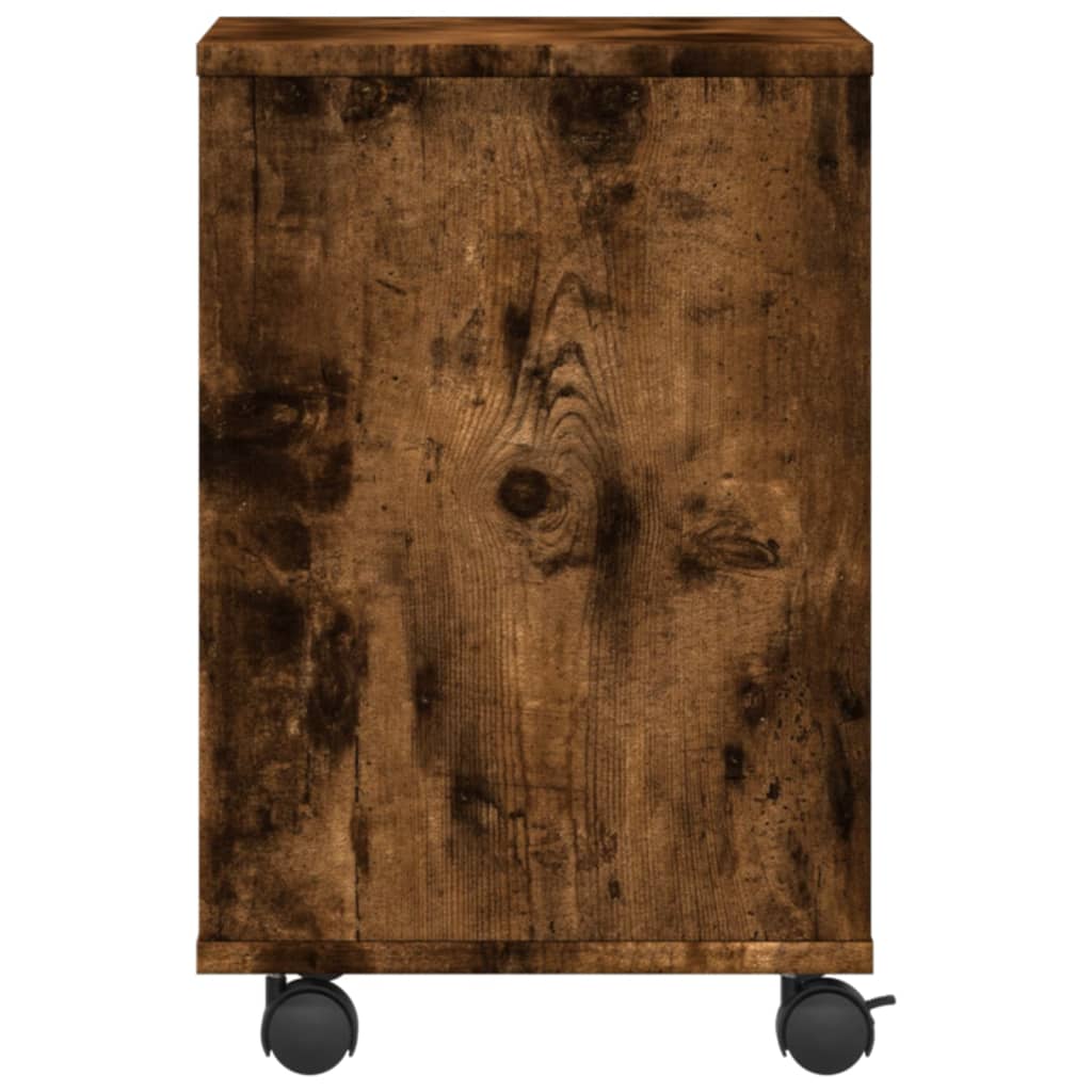 Printerkastje met wielen 41x32x48 cm gerookt eikenkleurig is nu te koop bij PeponiXL, paradijselijk wonen!