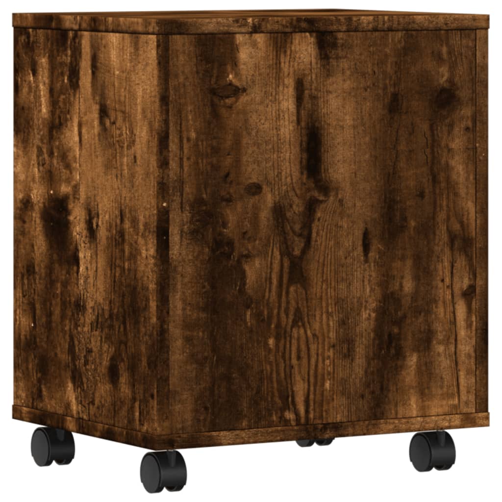 Printerkastje met wielen 41x32x48 cm gerookt eikenkleurig is nu te koop bij PeponiXL, paradijselijk wonen!