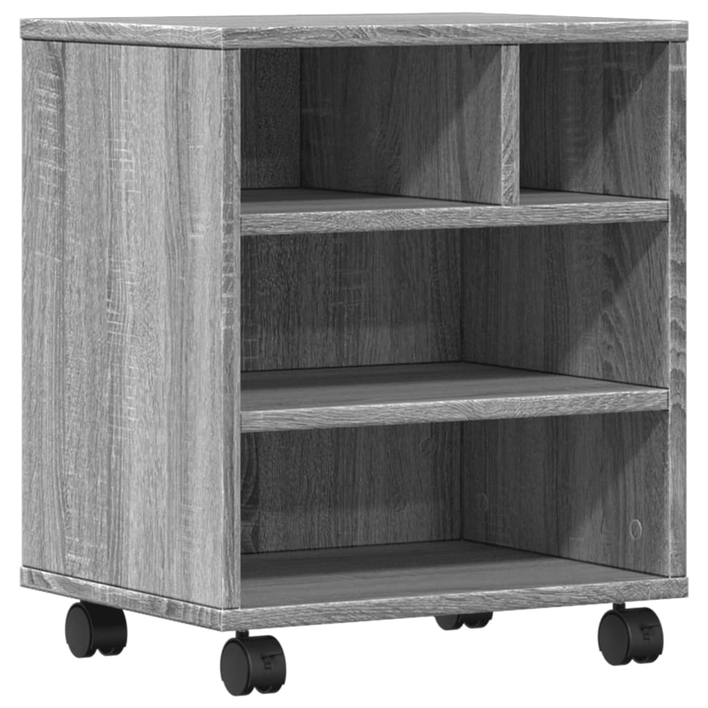 Printerkastje met wielen 41x32x48 cm grijs sonoma eikenkleur is nu te koop bij PeponiXL, paradijselijk wonen!