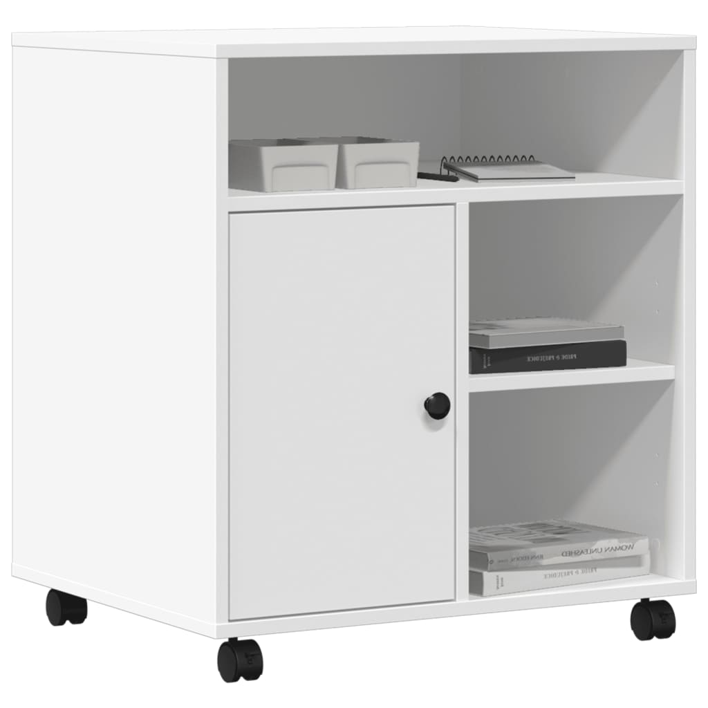 Printerkastje met wielen 60x50x67 cm wit is nu te koop bij PeponiXL, paradijselijk wonen!