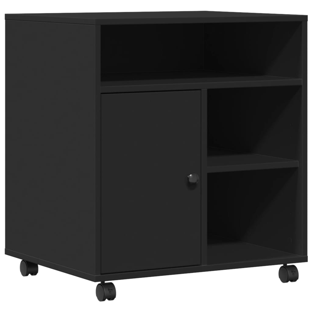 Printerkastje met wielen 60x50x67 cm zwart is nu te koop bij PeponiXL, paradijselijk wonen!