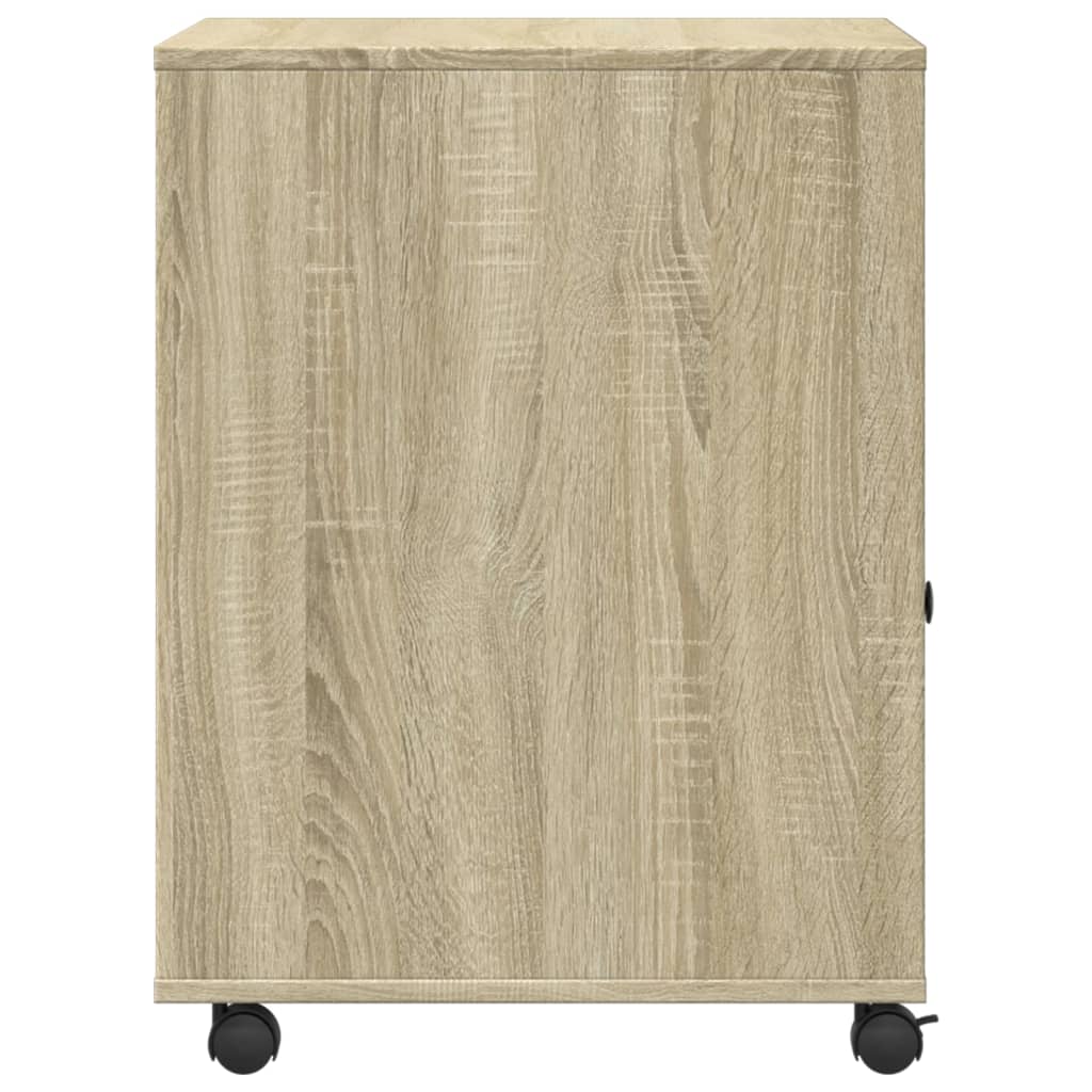 Printerkastje met wielen 60x50x67 cm sonoma eikenkleurig is nu te koop bij PeponiXL, paradijselijk wonen!