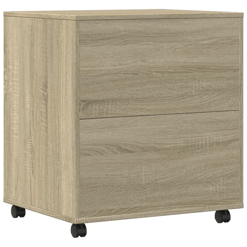 Printerkastje met wielen 60x50x67 cm sonoma eikenkleurig is nu te koop bij PeponiXL, paradijselijk wonen!