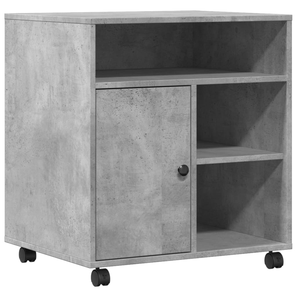 Printerkastje met wielen 60x50x67 cm betongrijs is nu te koop bij PeponiXL, paradijselijk wonen!