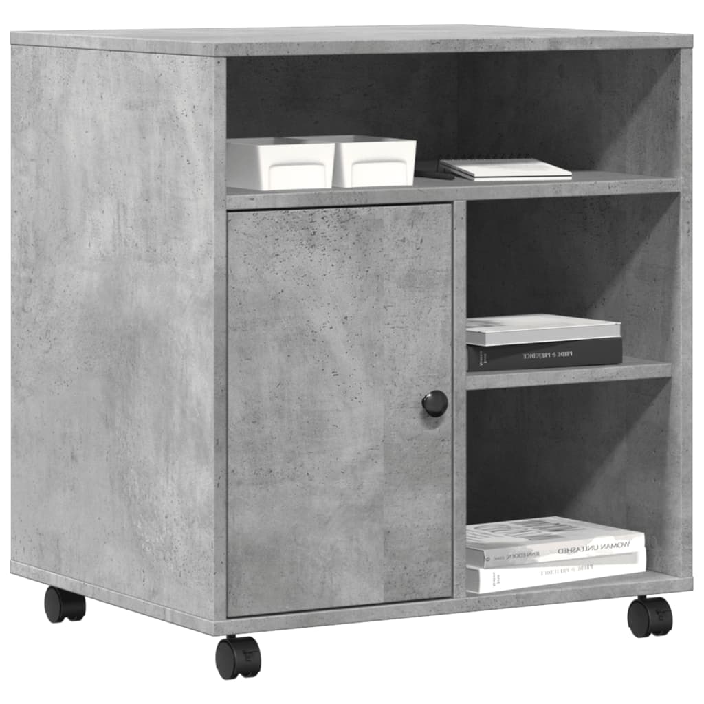 Printerkastje met wielen 60x50x67 cm betongrijs is nu te koop bij PeponiXL, paradijselijk wonen!