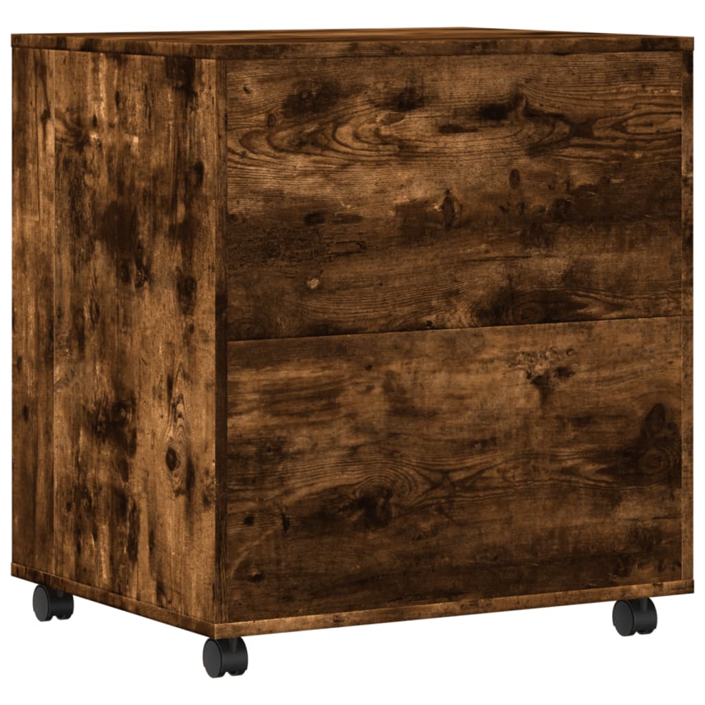 Printerkastje met wielen 60x50x67 cm gerookt eikenkleurig is nu te koop bij PeponiXL, paradijselijk wonen!