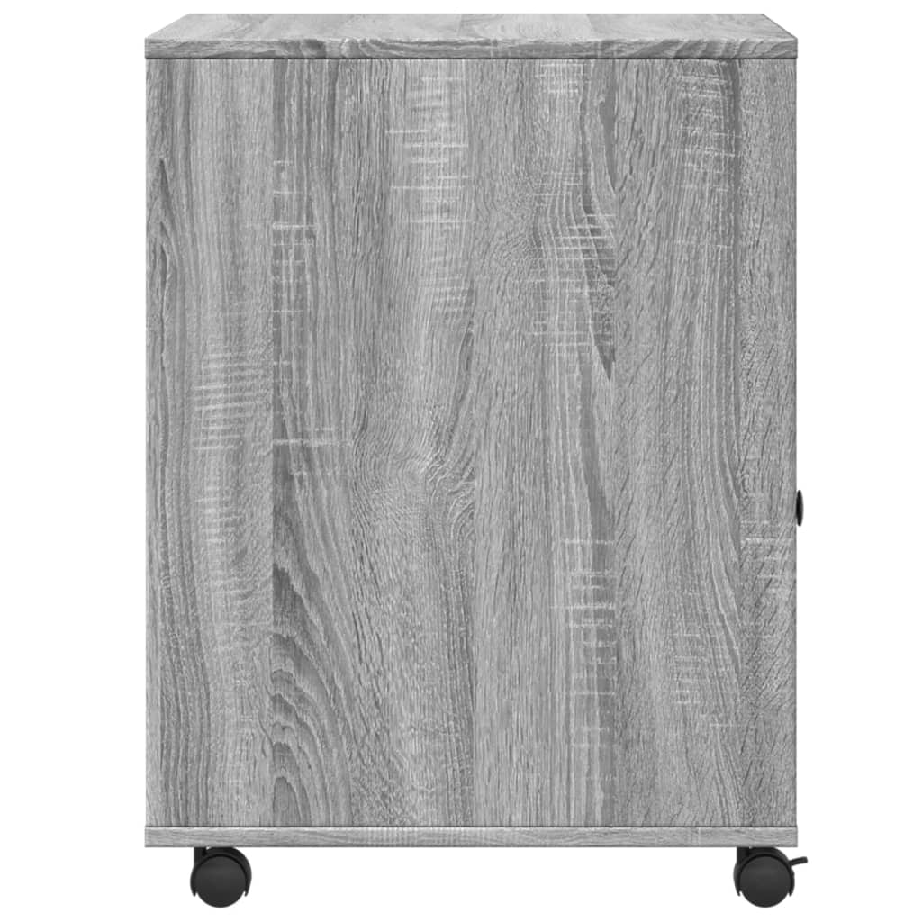Printerkastje met wielen 60x50x67 cm grijs sonoma eikenkleur is nu te koop bij PeponiXL, paradijselijk wonen!