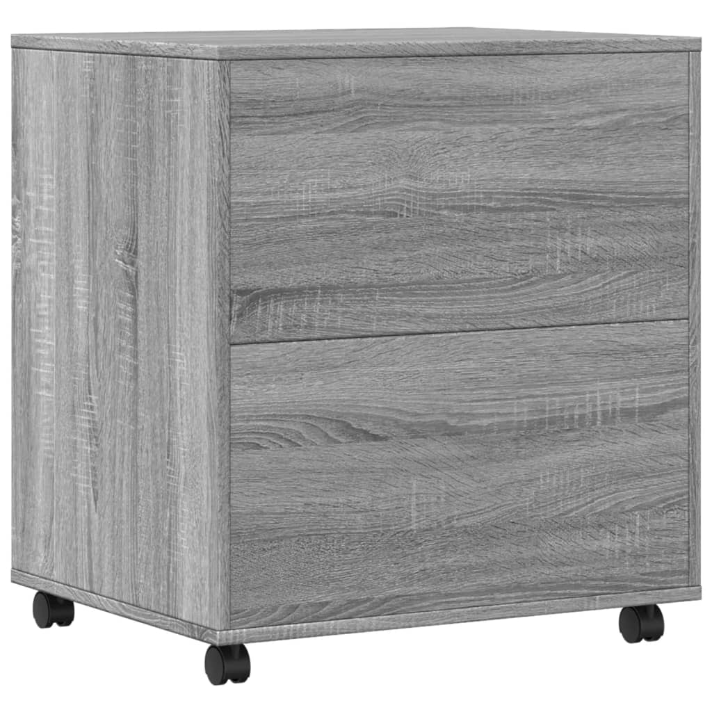 Printerkastje met wielen 60x50x67 cm grijs sonoma eikenkleur is nu te koop bij PeponiXL, paradijselijk wonen!