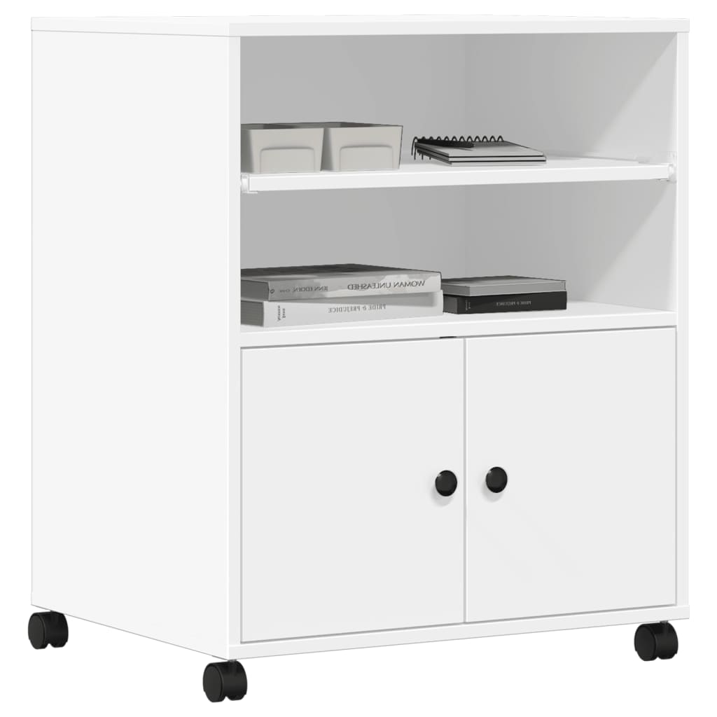 Printerkastje met wielen 60x48x74 cm wit is nu te koop bij PeponiXL, paradijselijk wonen!