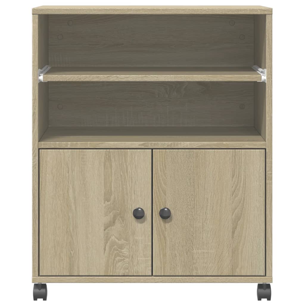 Printerkastje met wielen 60x48x74 cm sonoma eikenkleurig is nu te koop bij PeponiXL, paradijselijk wonen!