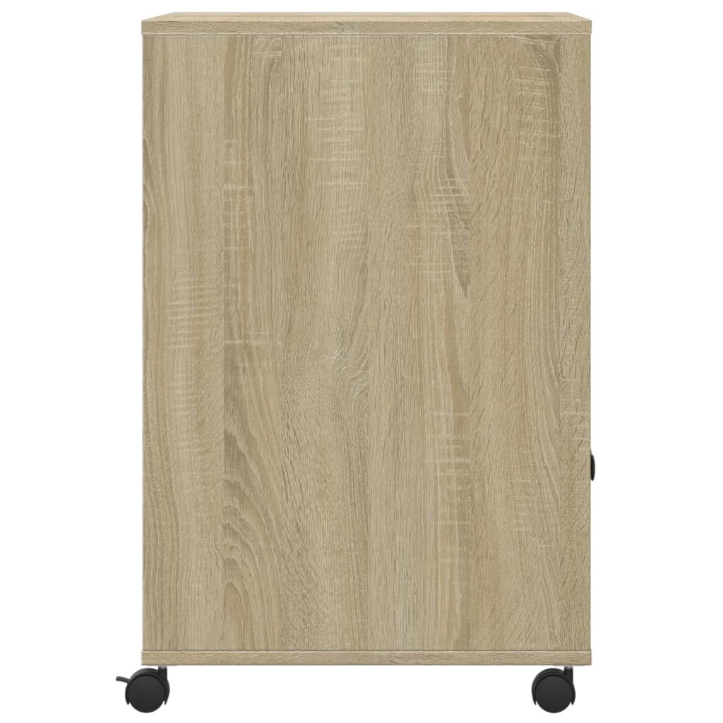 Printerkastje met wielen 60x48x74 cm sonoma eikenkleurig is nu te koop bij PeponiXL, paradijselijk wonen!