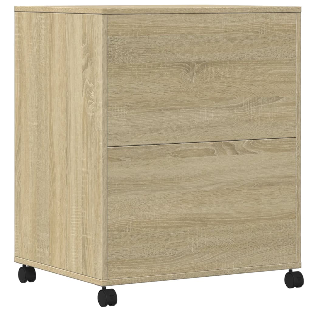 Printerkastje met wielen 60x48x74 cm sonoma eikenkleurig is nu te koop bij PeponiXL, paradijselijk wonen!