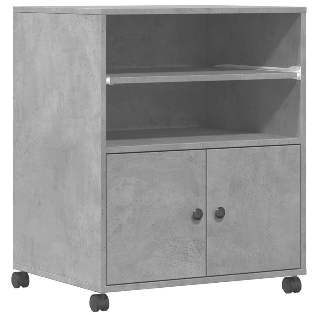 Printerkastje met wielen 60x48x74 cm betongrijs is nu te koop bij PeponiXL, paradijselijk wonen!