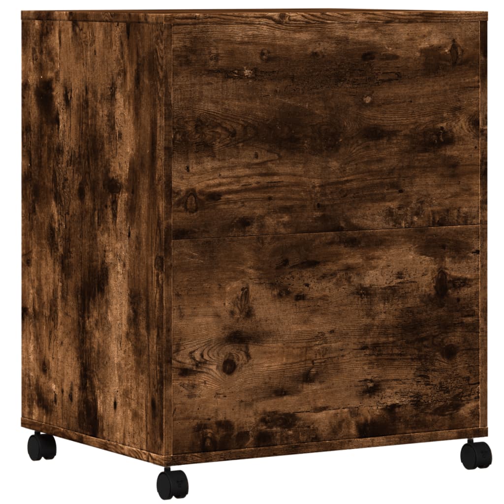 Printerkastje met wielen 60x48x74 cm gerookt eikenkleurig is nu te koop bij PeponiXL, paradijselijk wonen!