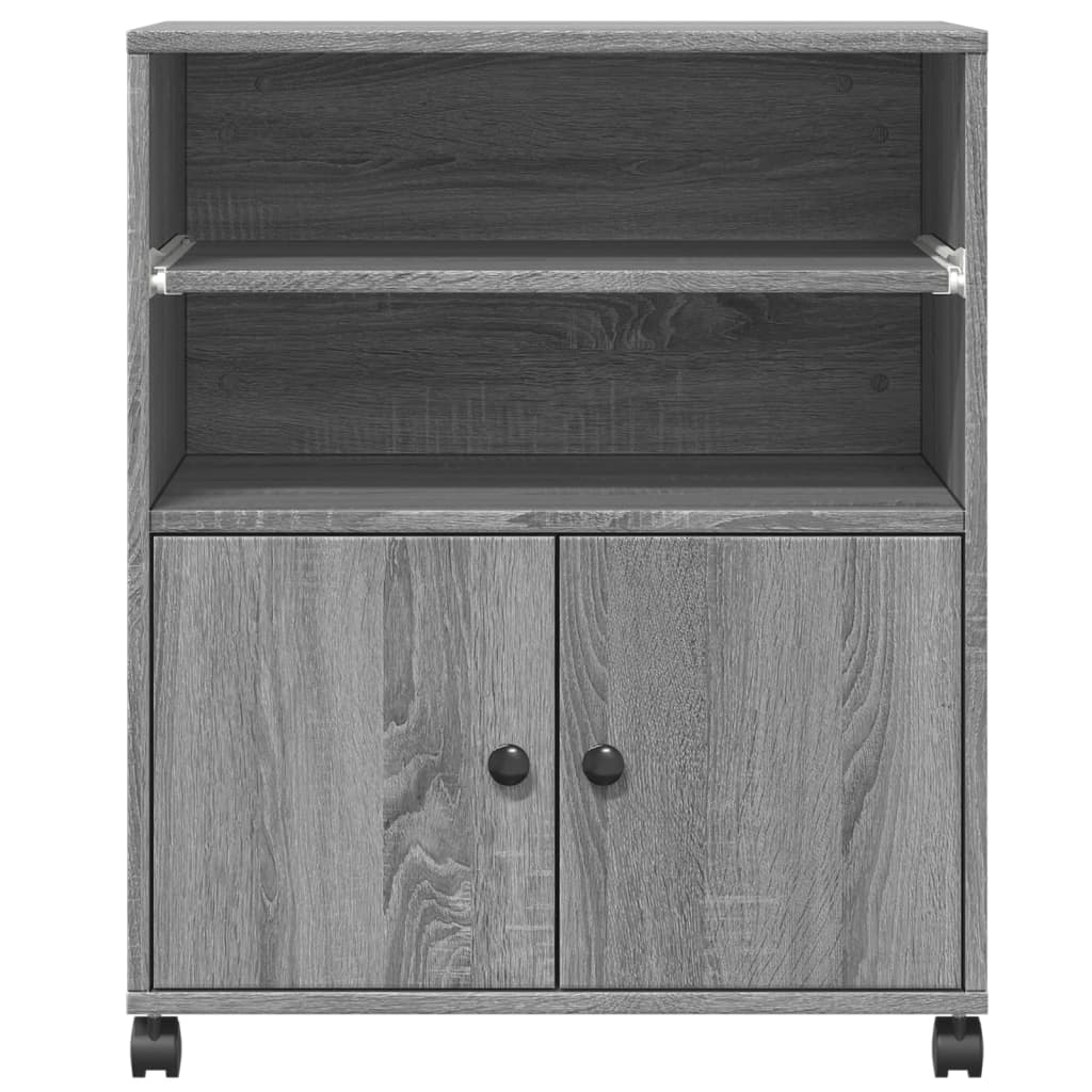 Printerkastje met wielen 60x48x74 cm grijs sonoma eikenkleur is nu te koop bij PeponiXL, paradijselijk wonen!