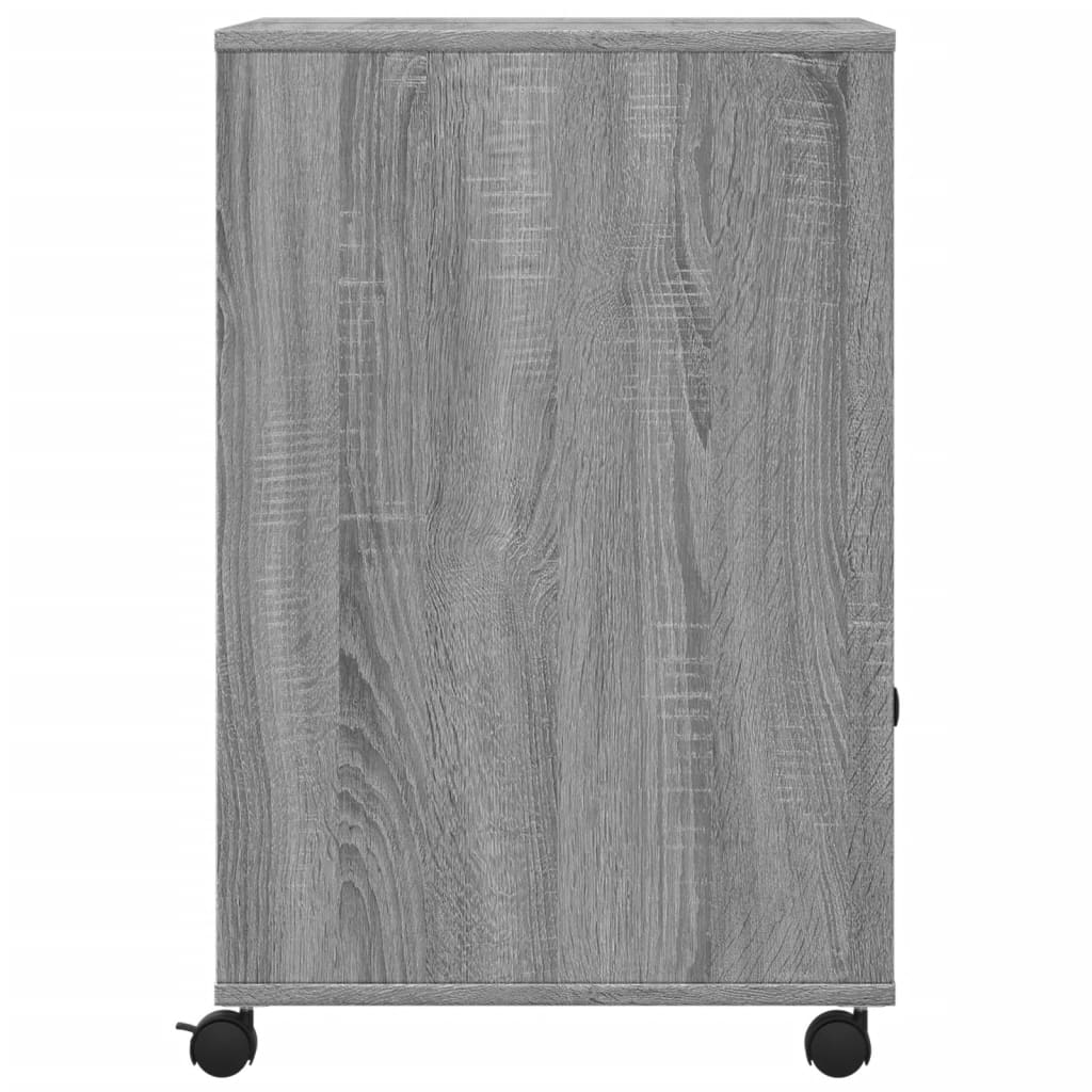 Printerkastje met wielen 60x48x74 cm grijs sonoma eikenkleur is nu te koop bij PeponiXL, paradijselijk wonen!