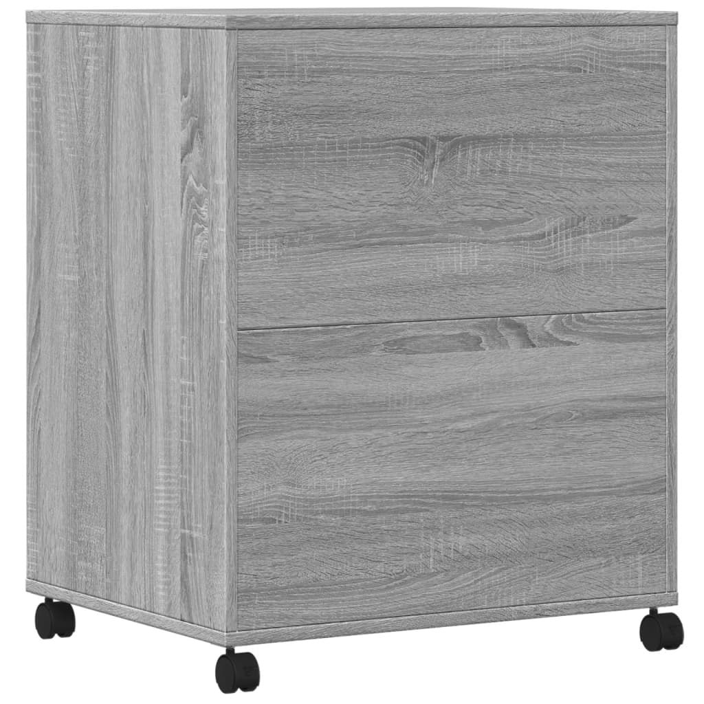 Printerkastje met wielen 60x48x74 cm grijs sonoma eikenkleur is nu te koop bij PeponiXL, paradijselijk wonen!