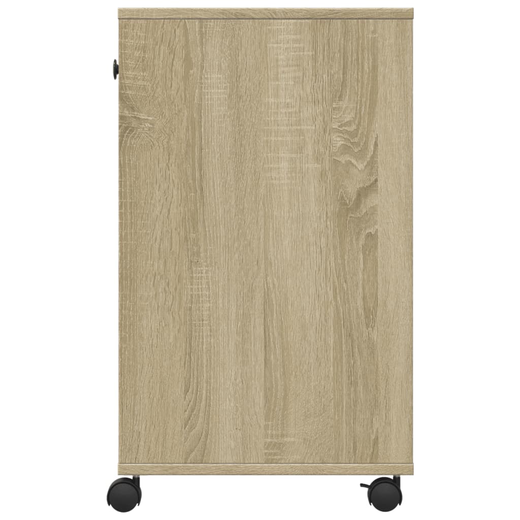 Printerkastje met wielen 60x40x68,5 cm sonoma eikenkleurig is nu te koop bij PeponiXL, paradijselijk wonen!