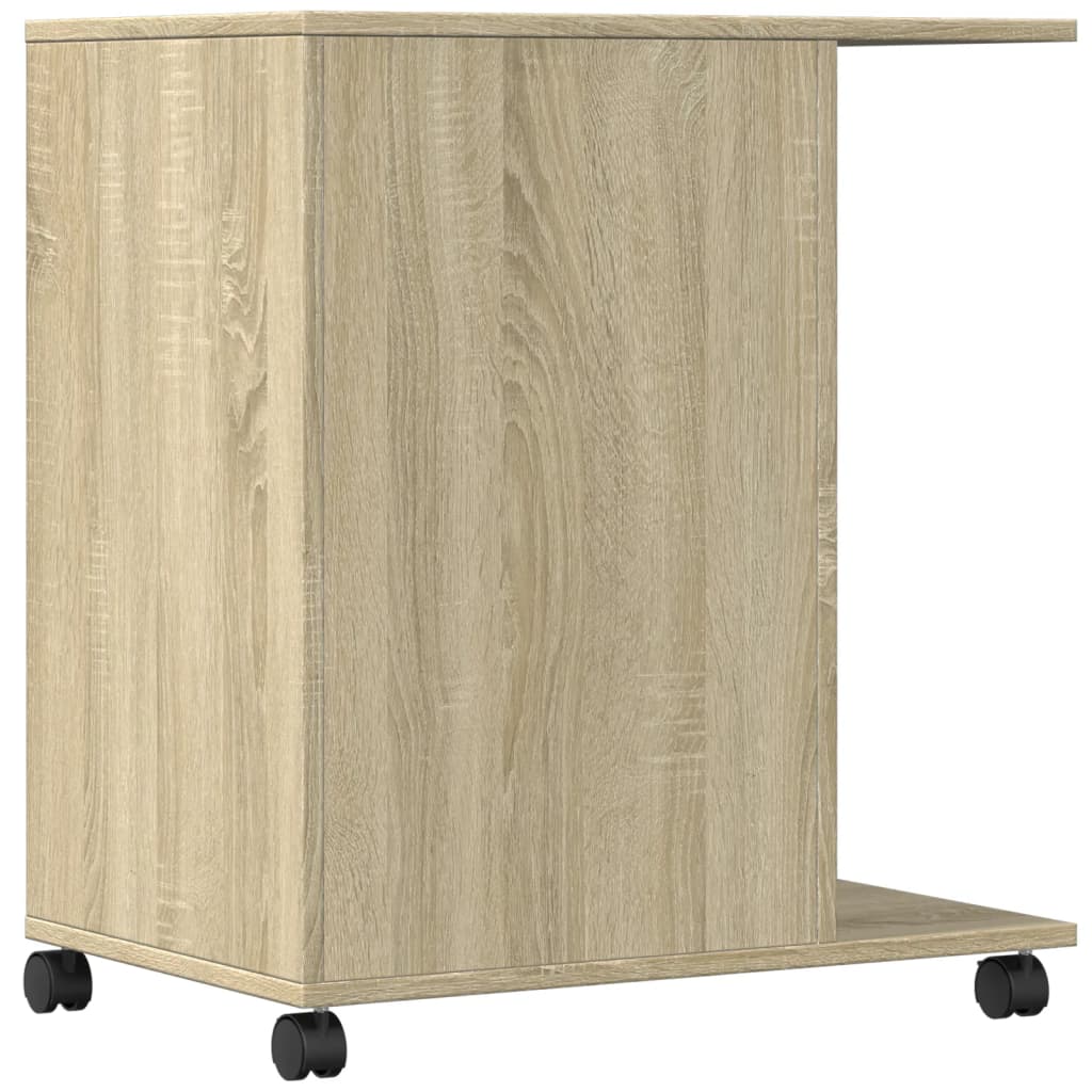 Printerkastje met wielen 60x40x68,5 cm sonoma eikenkleurig is nu te koop bij PeponiXL, paradijselijk wonen!