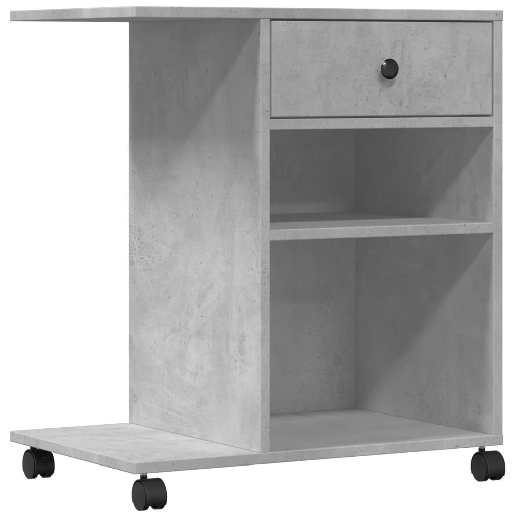 Printerkastje met wielen 60x40x68,5 cm betongrijs is nu te koop bij PeponiXL, paradijselijk wonen!