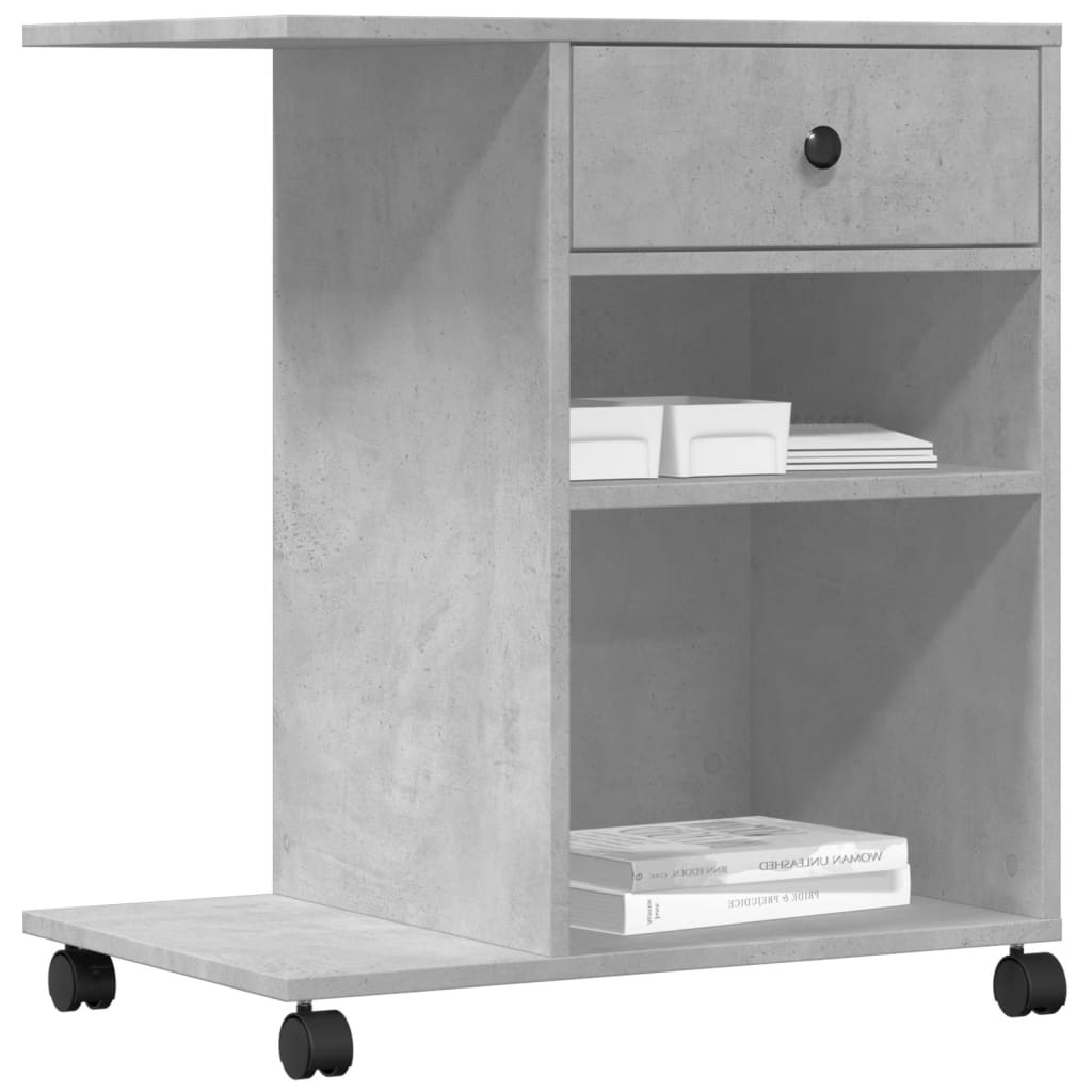 Printerkastje met wielen 60x40x68,5 cm betongrijs is nu te koop bij PeponiXL, paradijselijk wonen!