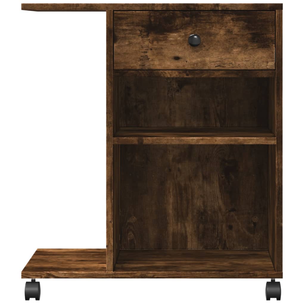 Printerkastje met wielen 60x40x68,5 cm gerookt eikenkleurig is nu te koop bij PeponiXL, paradijselijk wonen!