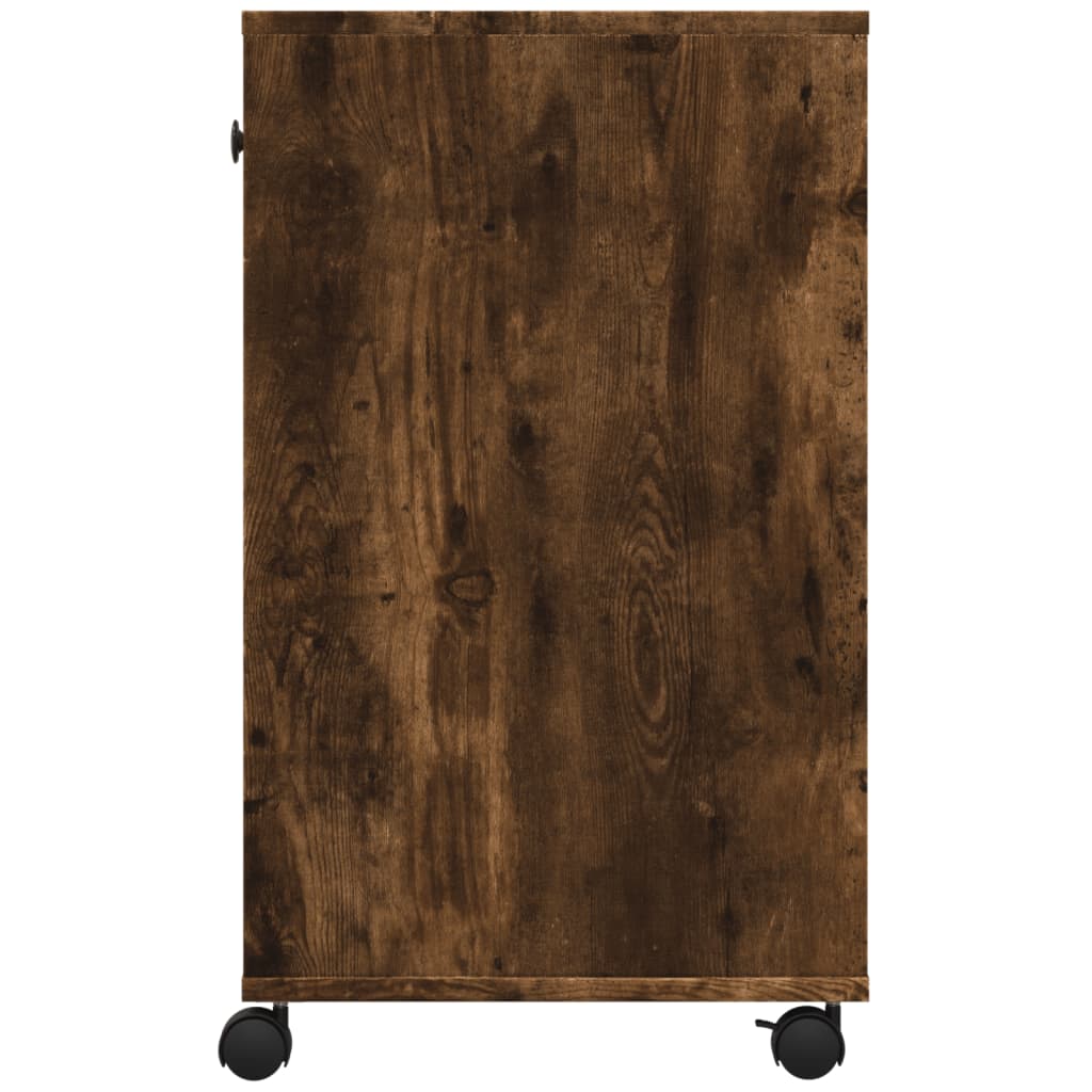 Printerkastje met wielen 60x40x68,5 cm gerookt eikenkleurig is nu te koop bij PeponiXL, paradijselijk wonen!