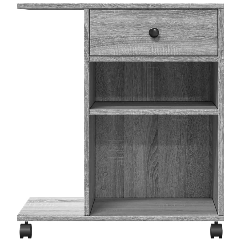 Printerkastje met wielen 60x40x68,5 cm grijs sonoma eikenkleur is nu te koop bij PeponiXL, paradijselijk wonen!