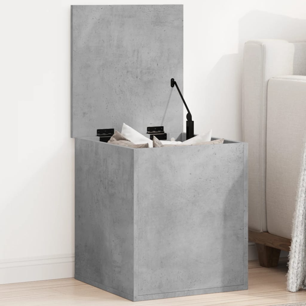 Opbergbox 40x42x46 cm bewerkt hout betongrijs is nu te koop bij PeponiXL, paradijselijk wonen!
