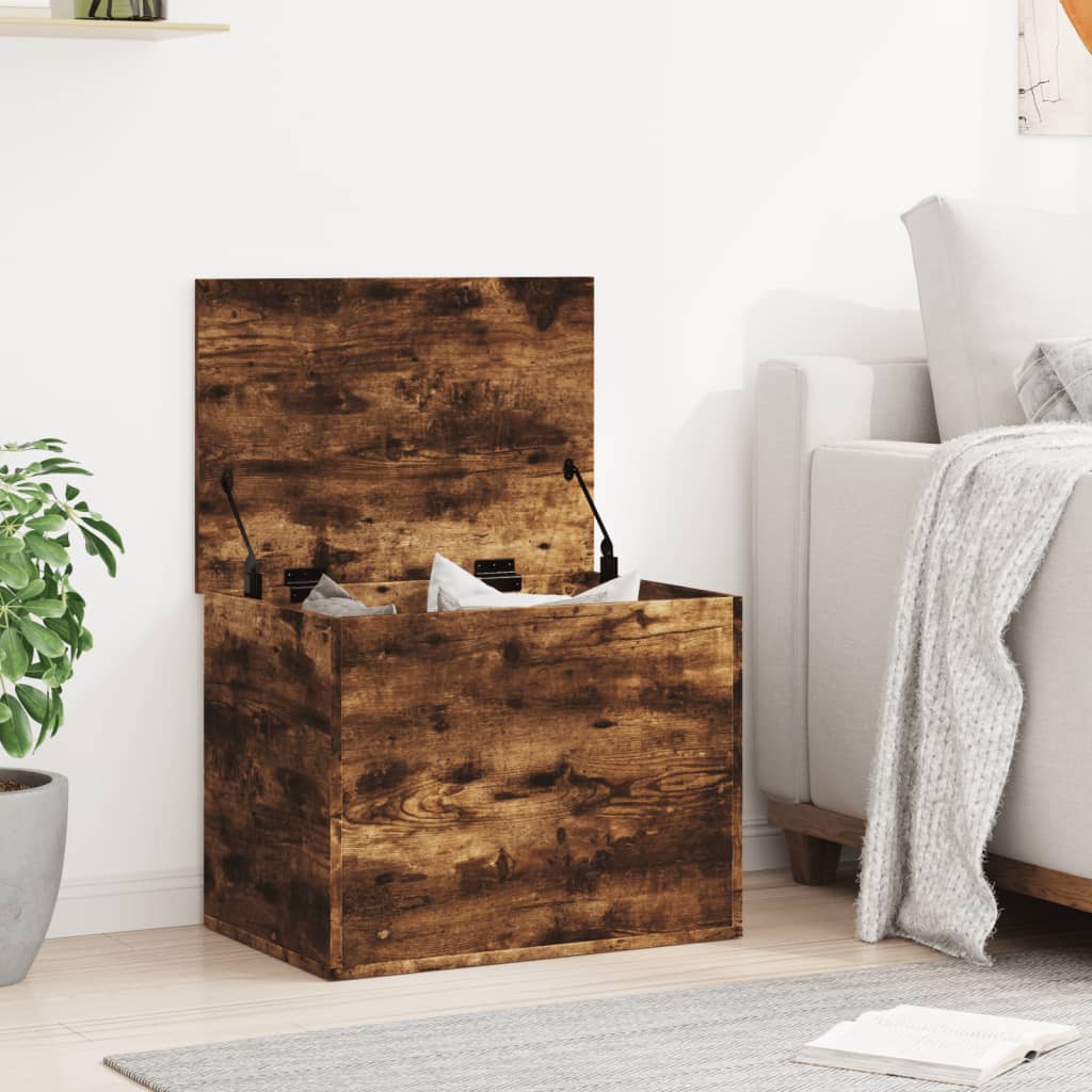 Opbergbox 60x42x46 cm bewerkt hout gerookt eikenkleurig is nu te koop bij PeponiXL, paradijselijk wonen!