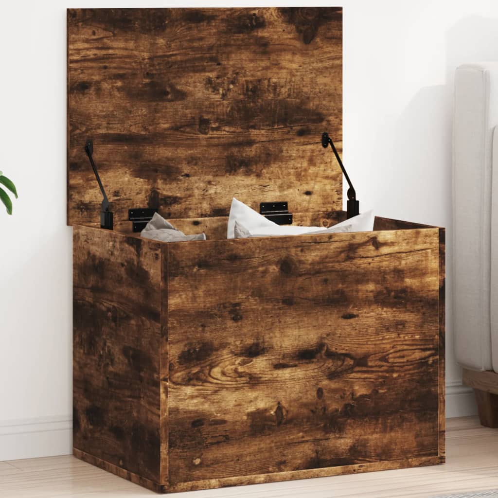 Opbergbox 60x42x46 cm bewerkt hout gerookt eikenkleurig is nu te koop bij PeponiXL, paradijselijk wonen!