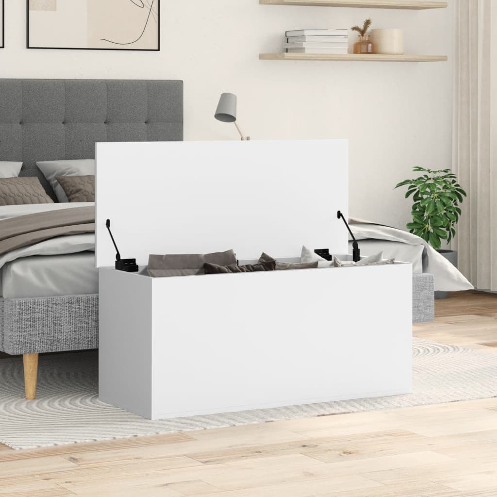 Opbergbox 100x42x46 cm bewerkt hout wit is nu te koop bij PeponiXL, paradijselijk wonen!
