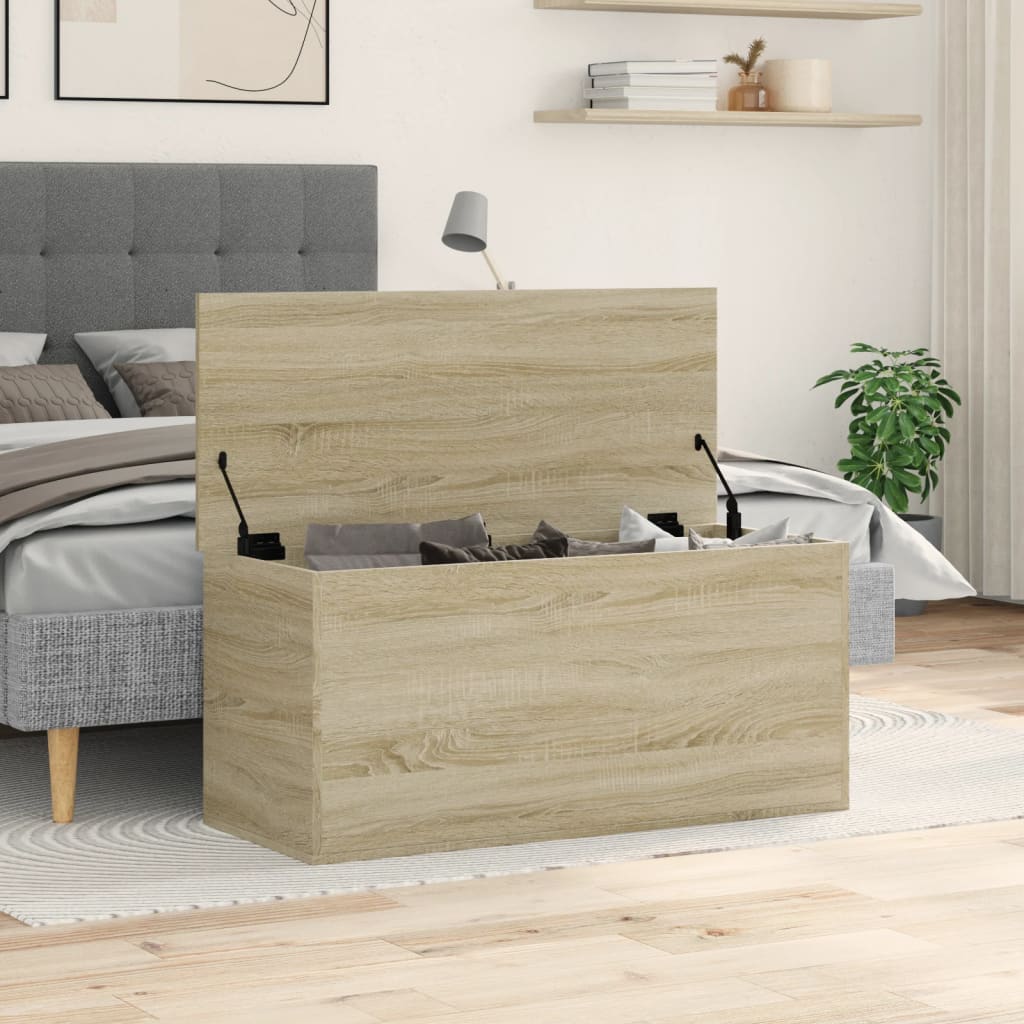 Opbergbox 100x42x46 cm bewerkt hout sonoma eikenkleurig is nu te koop bij PeponiXL, paradijselijk wonen!