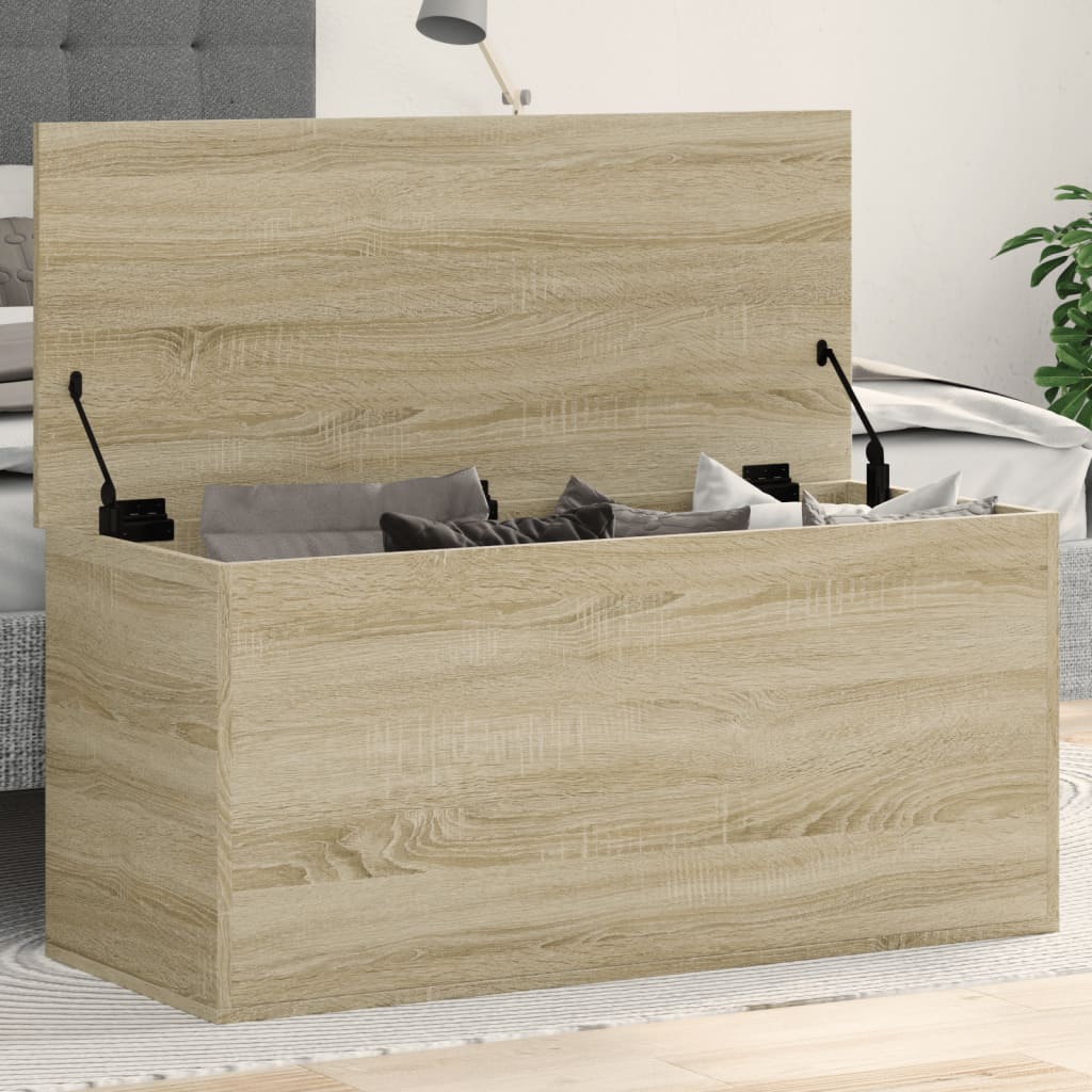 Opbergbox 100x42x46 cm bewerkt hout sonoma eikenkleurig is nu te koop bij PeponiXL, paradijselijk wonen!