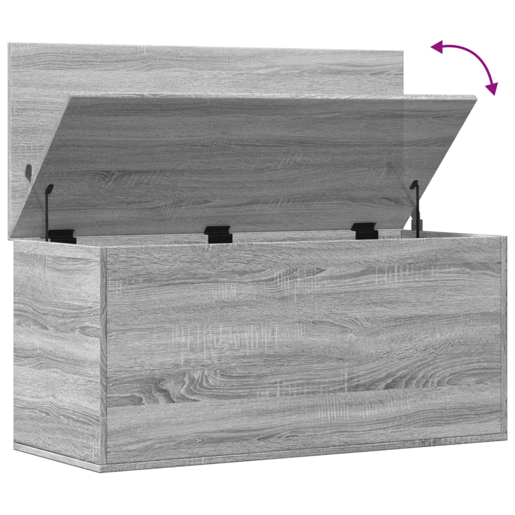 Opbergbox 100x42x46 cm bewerkt hout grijs sonoma eikenkleurig is nu te koop bij PeponiXL, paradijselijk wonen!