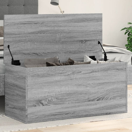 Opbergbox 100x42x46 cm bewerkt hout grijs sonoma eikenkleurig is nu te koop bij PeponiXL, paradijselijk wonen!