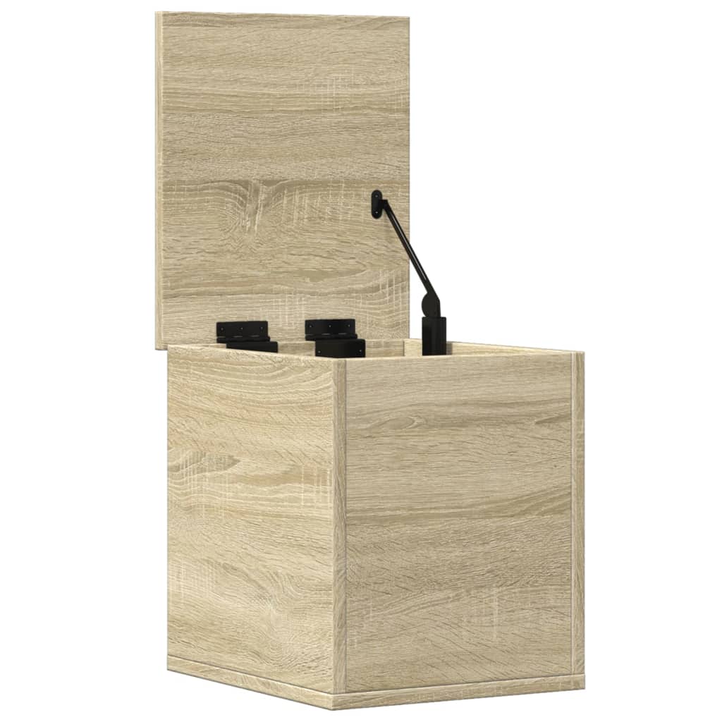 Opbergbox 30x35x35 cm bewerkt hout sonoma eikenkleurig is nu te koop bij PeponiXL, paradijselijk wonen!