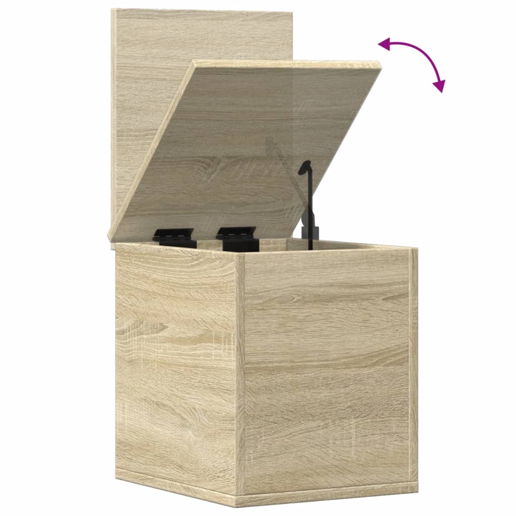 Opbergbox 30x35x35 cm bewerkt hout sonoma eikenkleurig is nu te koop bij PeponiXL, paradijselijk wonen!