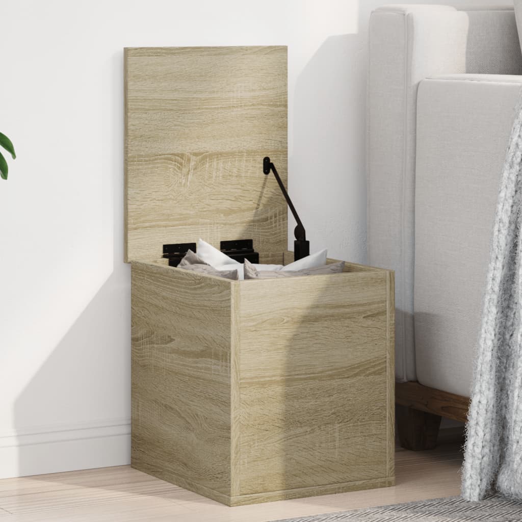 Opbergbox 30x35x35 cm bewerkt hout sonoma eikenkleurig is nu te koop bij PeponiXL, paradijselijk wonen!