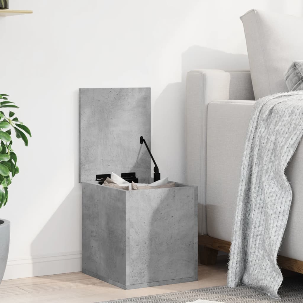 Opbergbox 30x35x35 cm bewerkt hout betongrijs is nu te koop bij PeponiXL, paradijselijk wonen!