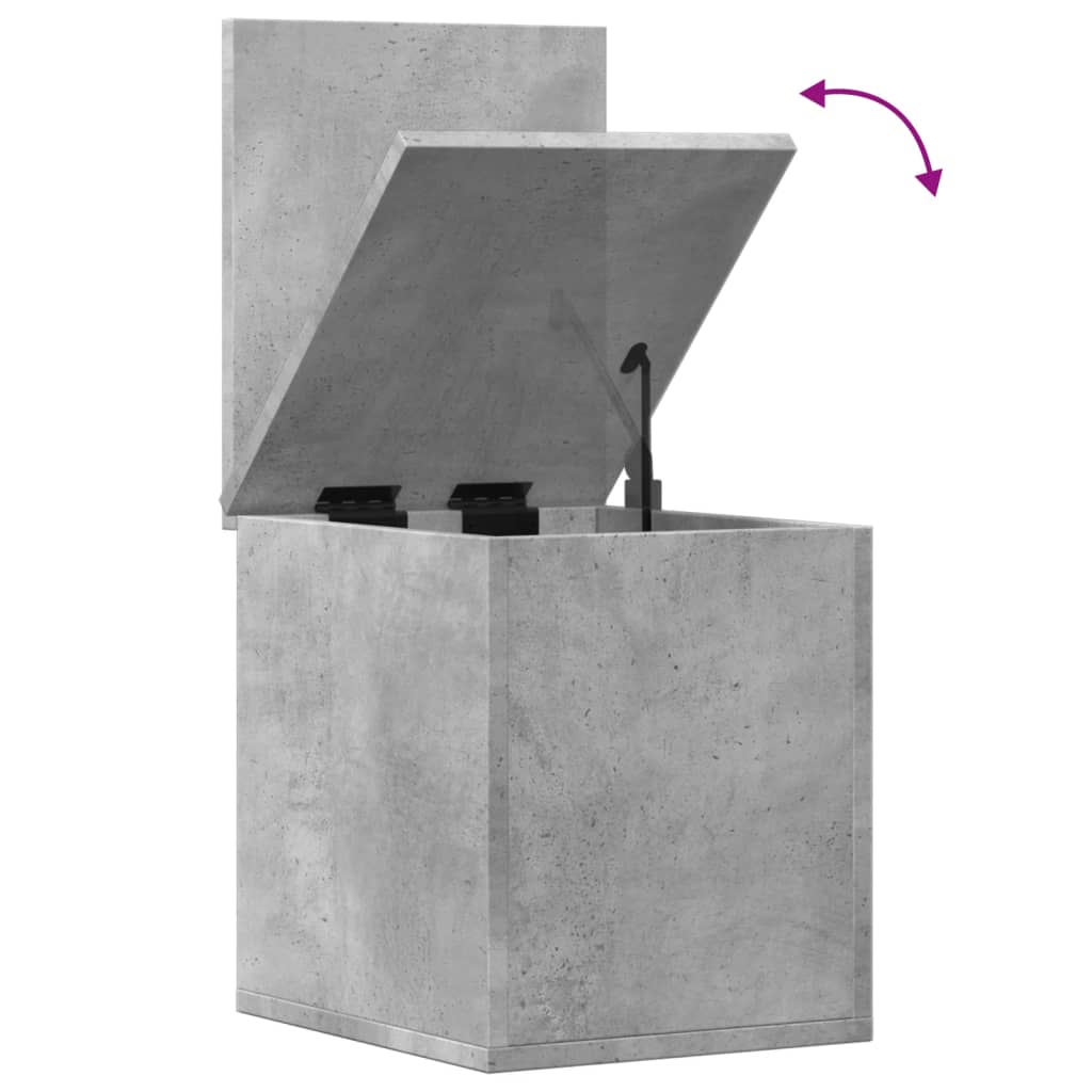 Opbergbox 30x35x35 cm bewerkt hout betongrijs is nu te koop bij PeponiXL, paradijselijk wonen!