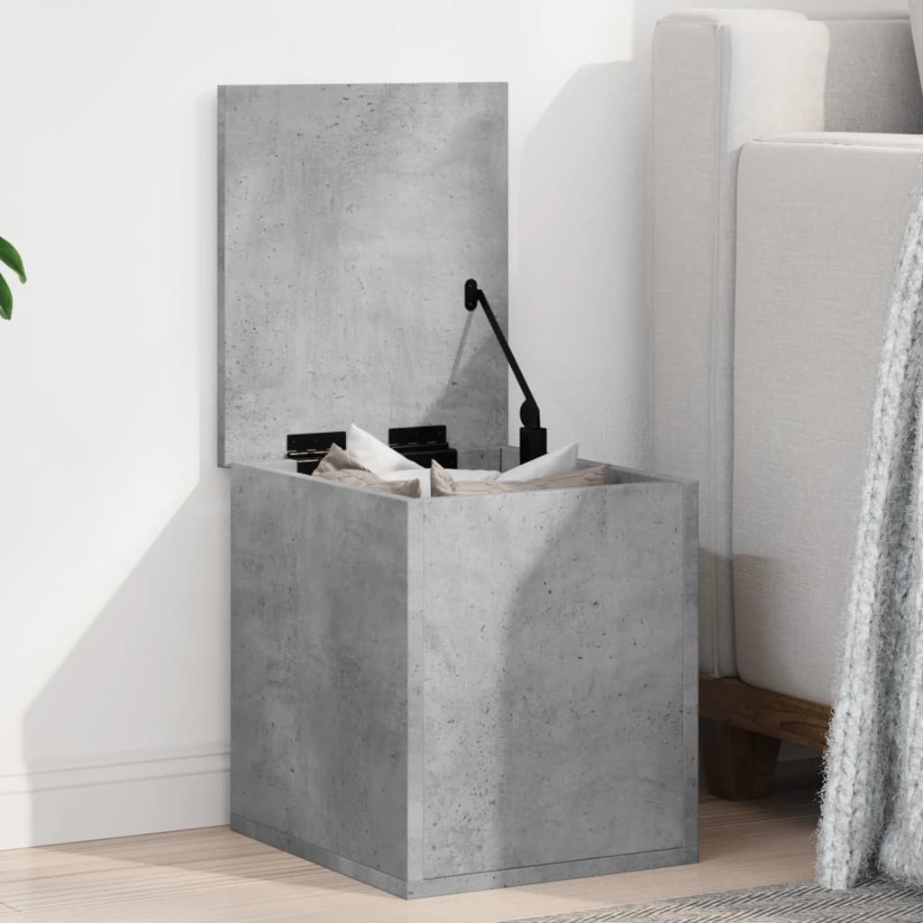 Opbergbox 30x35x35 cm bewerkt hout betongrijs is nu te koop bij PeponiXL, paradijselijk wonen!