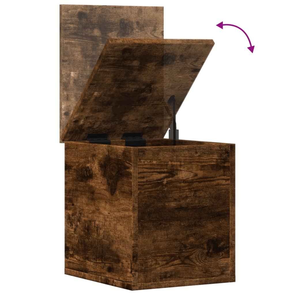 Opbergbox 30x35x35 cm bewerkt hout gerookt eikenkleurig is nu te koop bij PeponiXL, paradijselijk wonen!