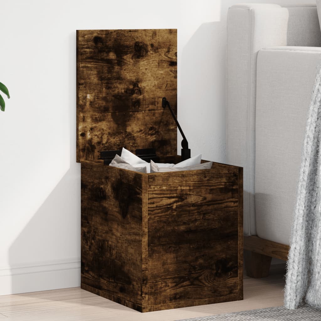 Opbergbox 30x35x35 cm bewerkt hout gerookt eikenkleurig is nu te koop bij PeponiXL, paradijselijk wonen!