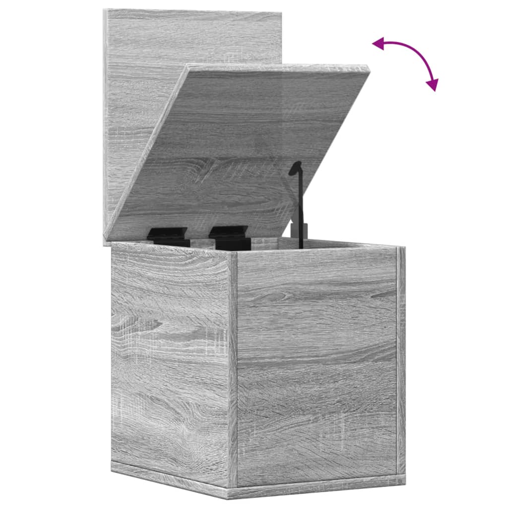 Opbergbox 30x35x35 cm bewerkt hout grijs sonoma eikenkleurig is nu te koop bij PeponiXL, paradijselijk wonen!