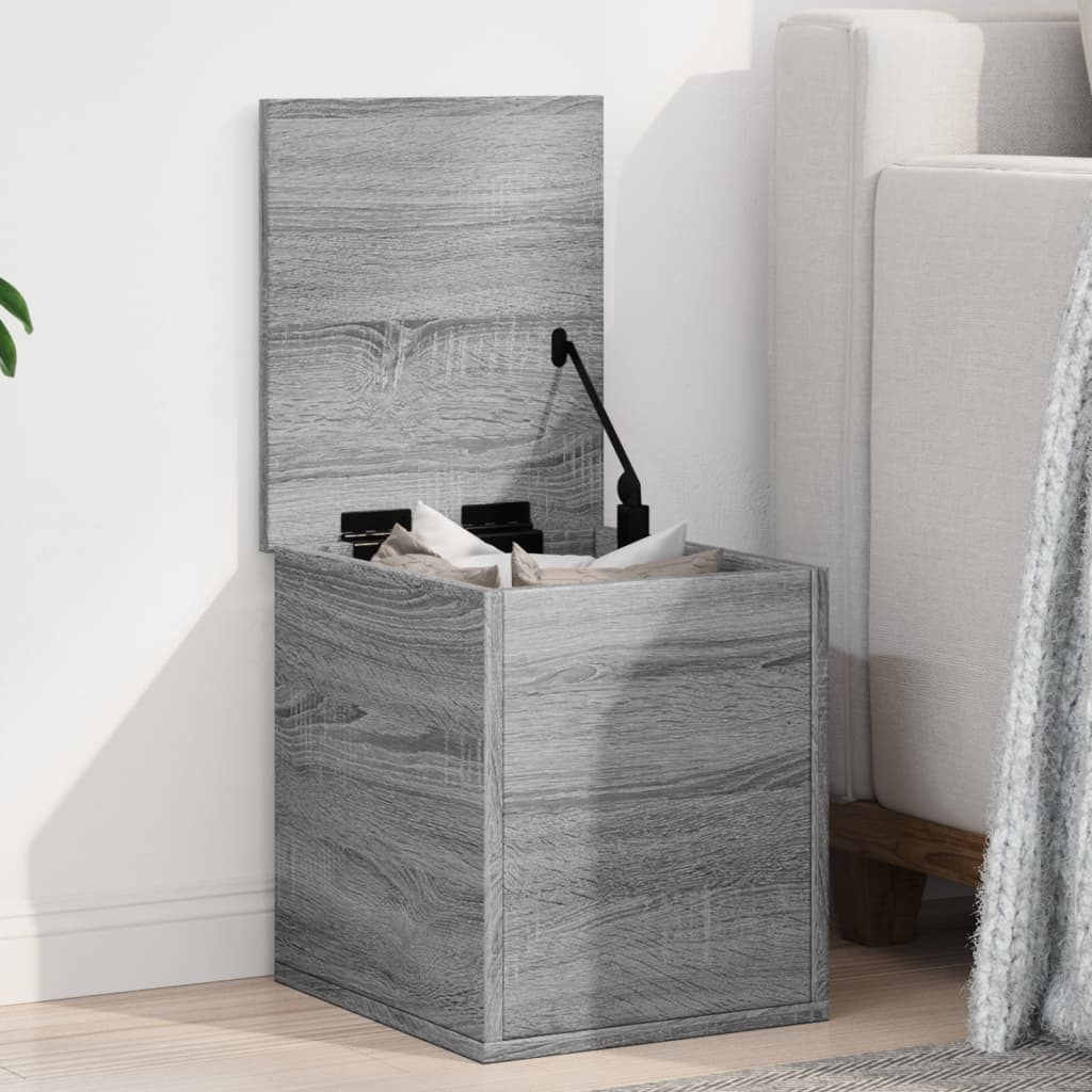 Opbergbox 30x35x35 cm bewerkt hout grijs sonoma eikenkleurig is nu te koop bij PeponiXL, paradijselijk wonen!
