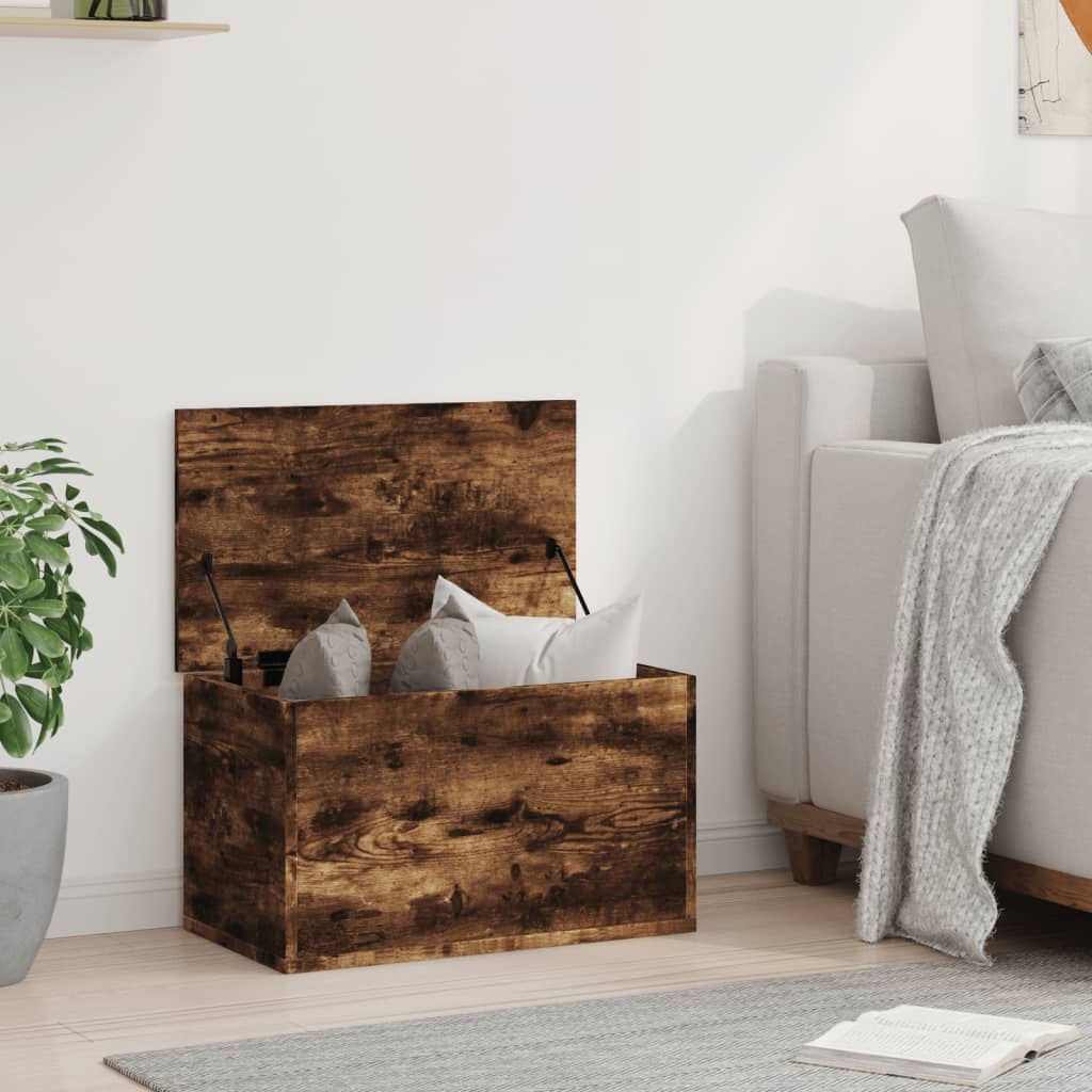 Opbergbox 60x35x35 cm bewerkt hout gerookt eikenkleurig is nu te koop bij PeponiXL, paradijselijk wonen!
