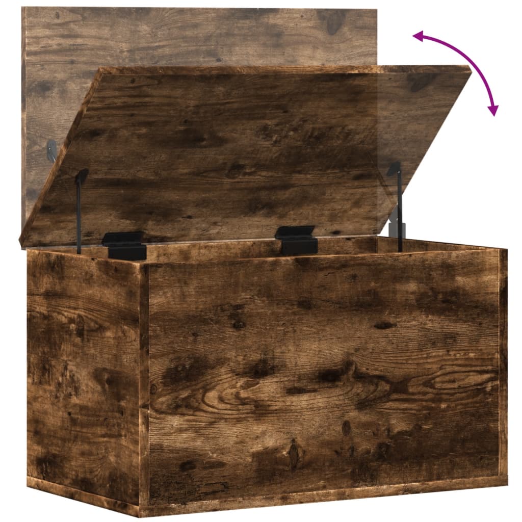 Opbergbox 60x35x35 cm bewerkt hout gerookt eikenkleurig is nu te koop bij PeponiXL, paradijselijk wonen!