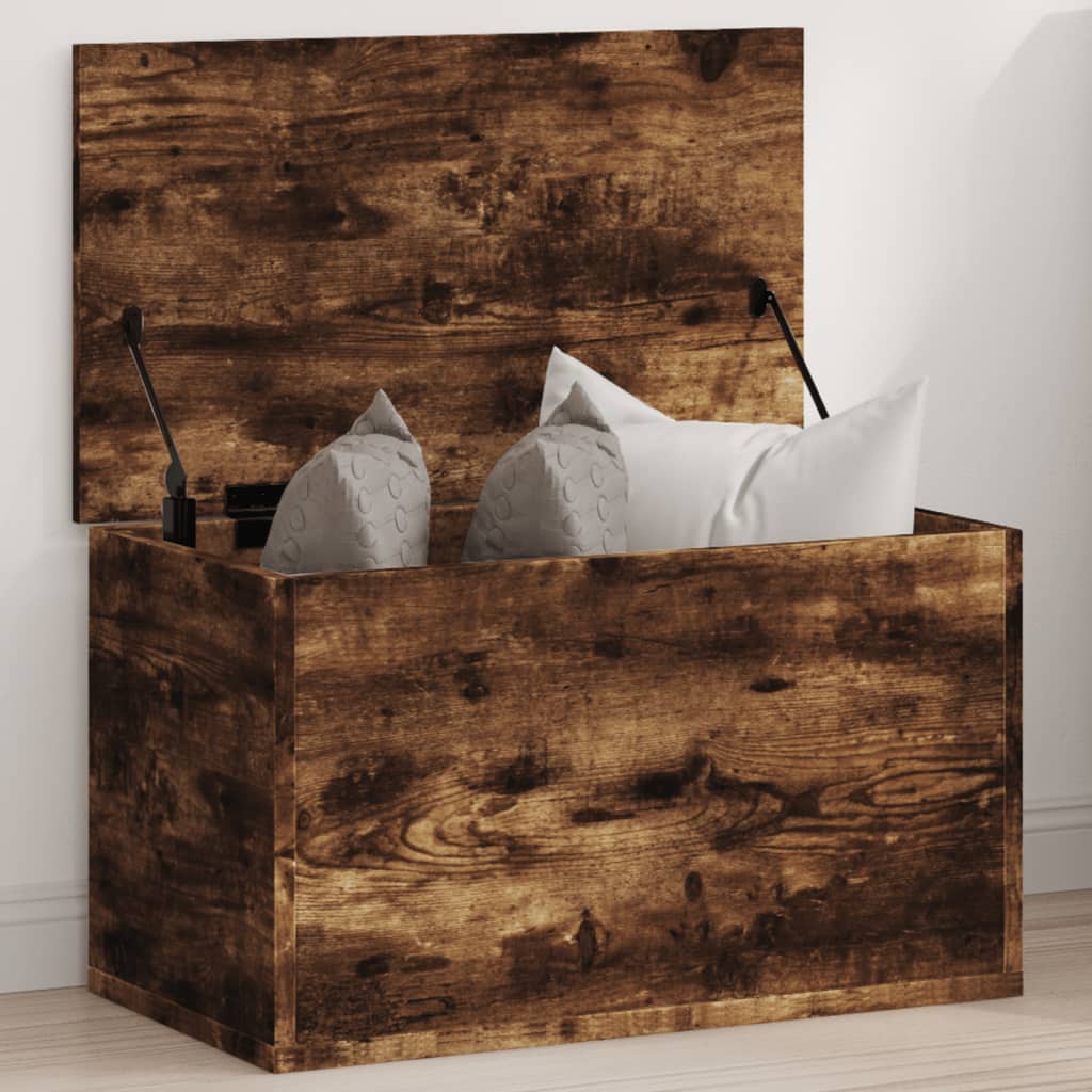 Opbergbox 60x35x35 cm bewerkt hout gerookt eikenkleurig is nu te koop bij PeponiXL, paradijselijk wonen!